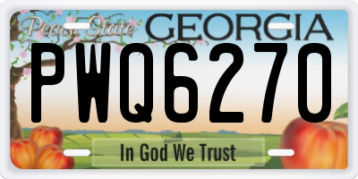 GA license plate PWQ6270