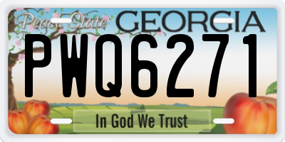 GA license plate PWQ6271
