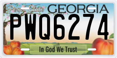 GA license plate PWQ6274