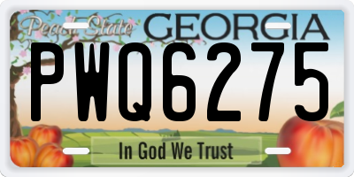 GA license plate PWQ6275