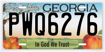 GA license plate PWQ6276