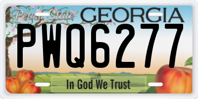 GA license plate PWQ6277