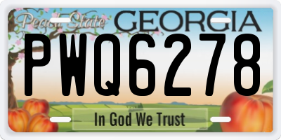 GA license plate PWQ6278