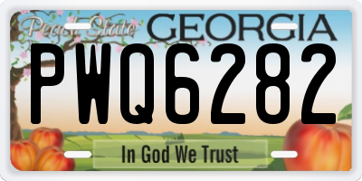GA license plate PWQ6282