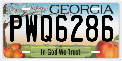 GA license plate PWQ6286