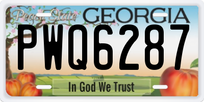 GA license plate PWQ6287