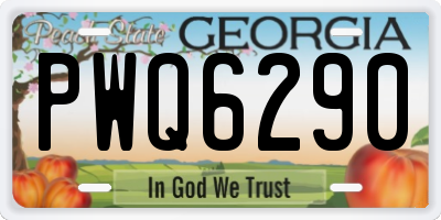 GA license plate PWQ6290