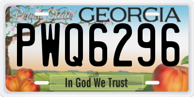 GA license plate PWQ6296