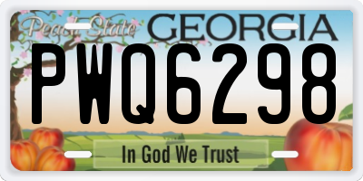 GA license plate PWQ6298