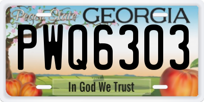 GA license plate PWQ6303