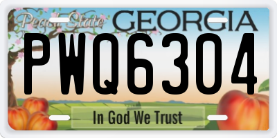 GA license plate PWQ6304
