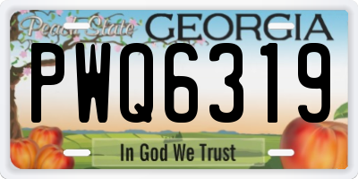GA license plate PWQ6319