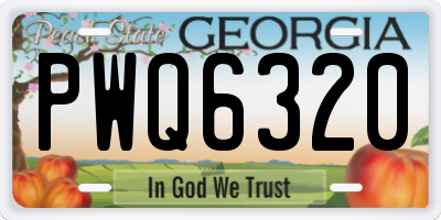 GA license plate PWQ6320