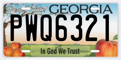 GA license plate PWQ6321