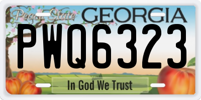 GA license plate PWQ6323
