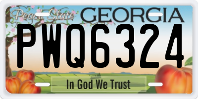 GA license plate PWQ6324