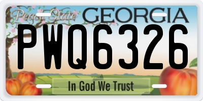 GA license plate PWQ6326