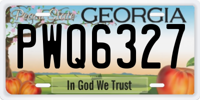 GA license plate PWQ6327