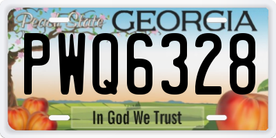 GA license plate PWQ6328