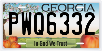 GA license plate PWQ6332