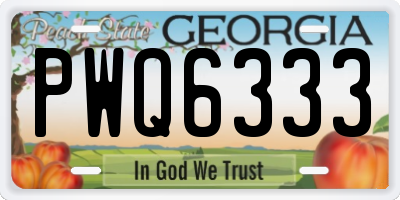 GA license plate PWQ6333