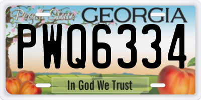 GA license plate PWQ6334