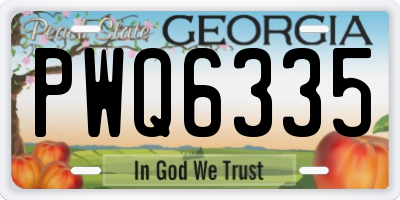 GA license plate PWQ6335