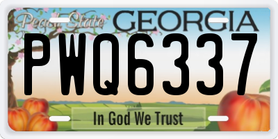 GA license plate PWQ6337