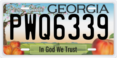 GA license plate PWQ6339