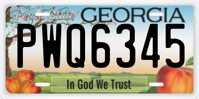 GA license plate PWQ6345