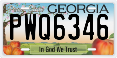 GA license plate PWQ6346