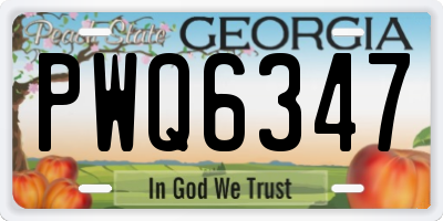 GA license plate PWQ6347