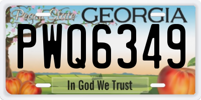 GA license plate PWQ6349