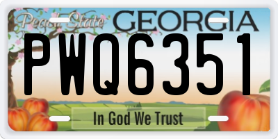 GA license plate PWQ6351