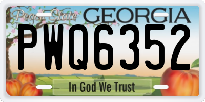 GA license plate PWQ6352