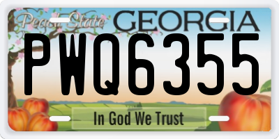 GA license plate PWQ6355