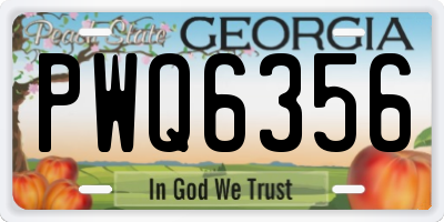 GA license plate PWQ6356