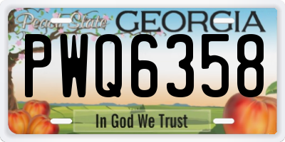 GA license plate PWQ6358
