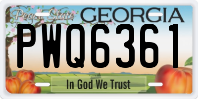 GA license plate PWQ6361