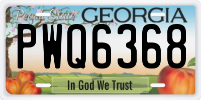 GA license plate PWQ6368