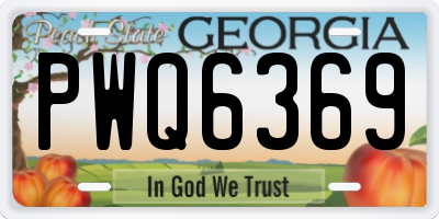 GA license plate PWQ6369