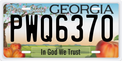 GA license plate PWQ6370