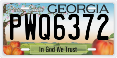 GA license plate PWQ6372