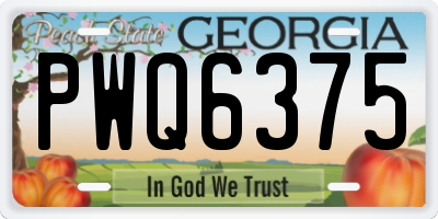 GA license plate PWQ6375