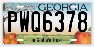 GA license plate PWQ6378