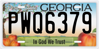 GA license plate PWQ6379