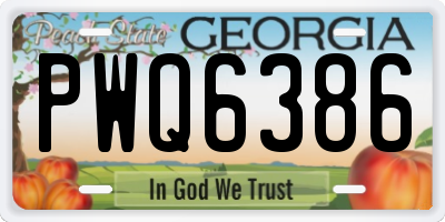 GA license plate PWQ6386