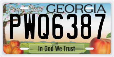 GA license plate PWQ6387