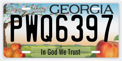 GA license plate PWQ6397
