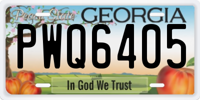 GA license plate PWQ6405
